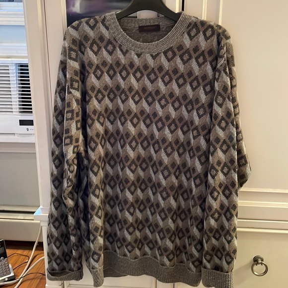 Men’s Crew Neck Sweater Made in Italy Wool & Acrylic & Nylon Size XL - Picture 1 of 5